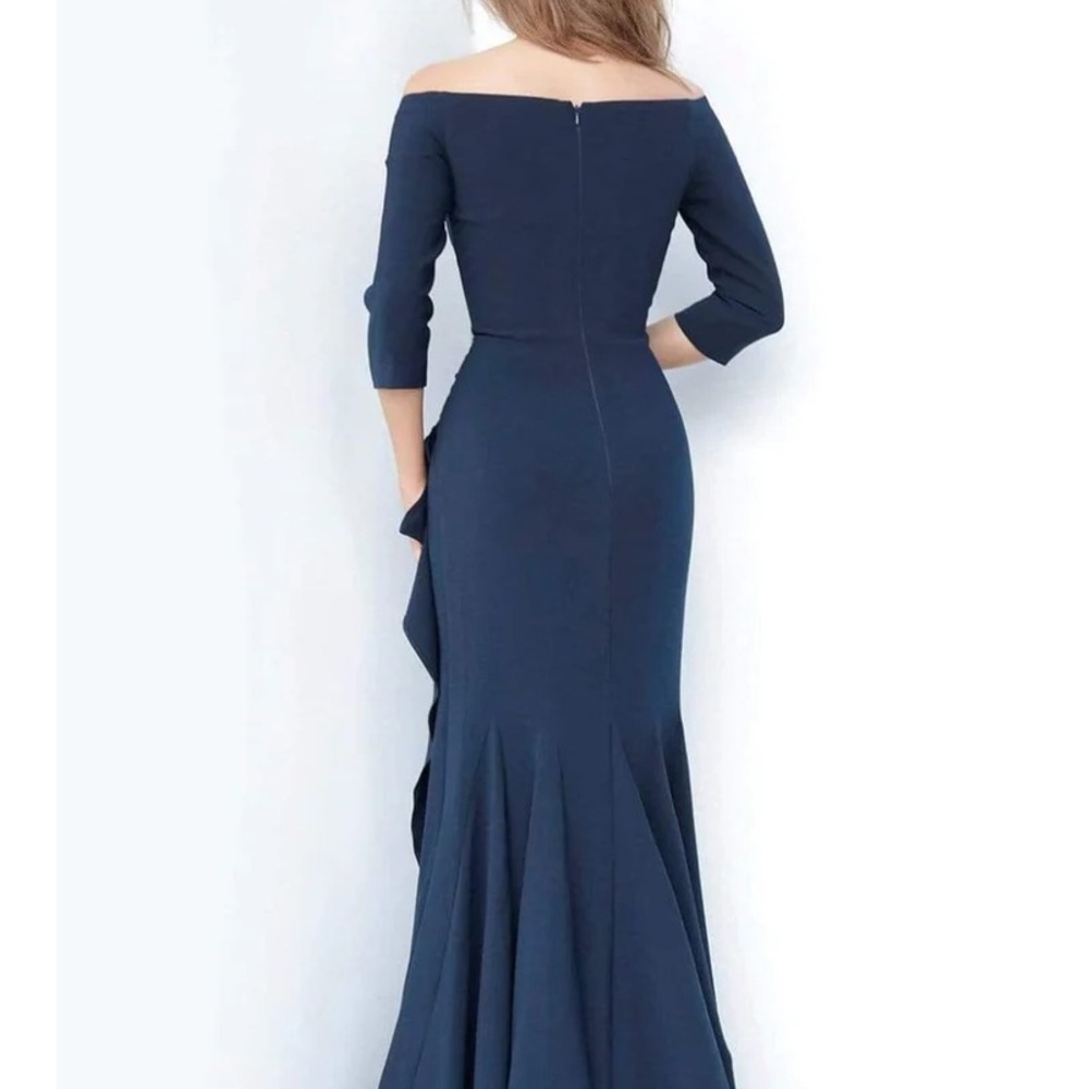 Jovani - Scuba Off the Shoulder Bell Sleeves Mother of the Bride Dress 00446 - Picture 7 of 8